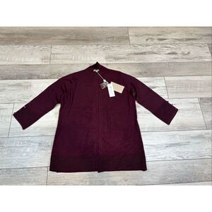 Volution by Cyrus Myna Burgundy Cardigan Sweater Size M